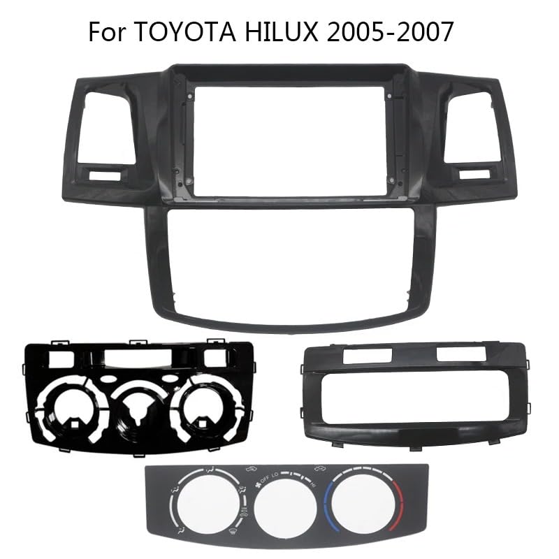 CONSOLA TOYOTA HILUX, FORTUNER AIRE MANUAL 2006 A 2016 - 9 (NEGRO BRILLANTE)