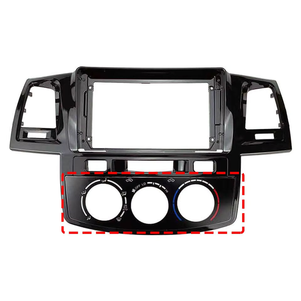 CONSOLA TOYOTA HILUX, FORTUNER AIRE MANUAL 2009 A 2016 - 9 (NEGRO BRILLANTE)